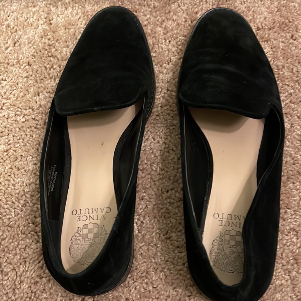Vince Camuto Black Velvet Loafers Women’s Shoes size 9